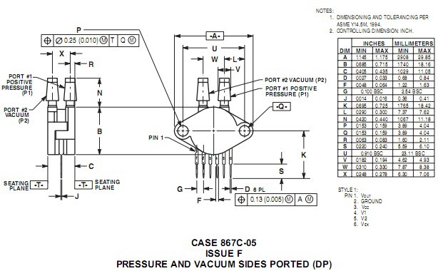 MPX5500DP差压传感器